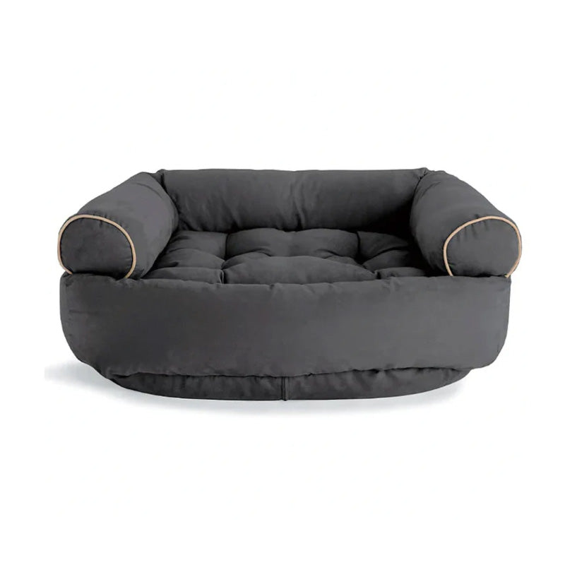 Orthopedic Dog Sofa Bed with Extra Cushioning for Joint Support & Anxiety Relief | Raised Bolster Pet Couch for Small Medium Large Dogs