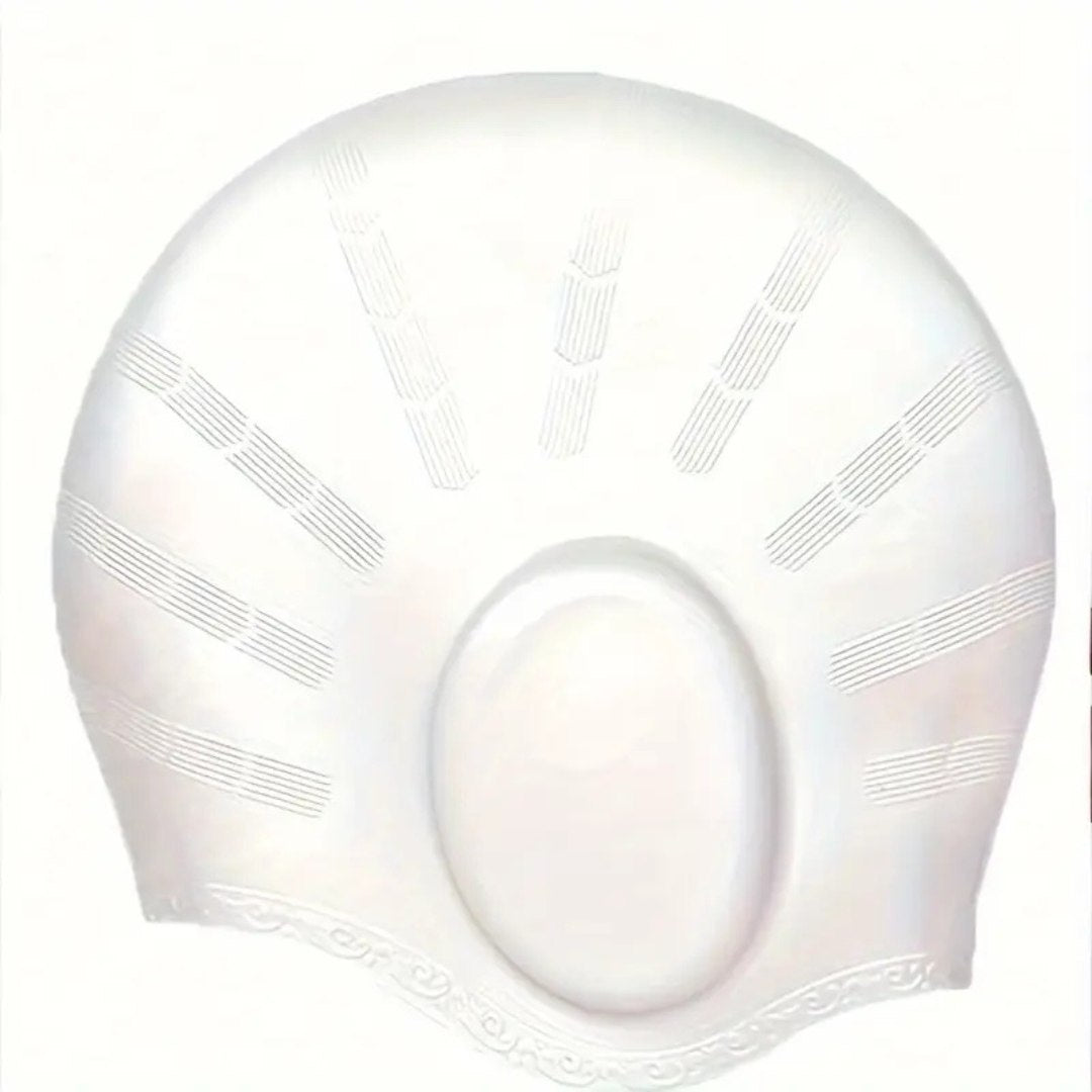 Silicone Swim Cap with Ear Coverage for Pool Training, Long Hair Protection, Chlorine Defense, Men Women Adults, Non-Slip Waterproof