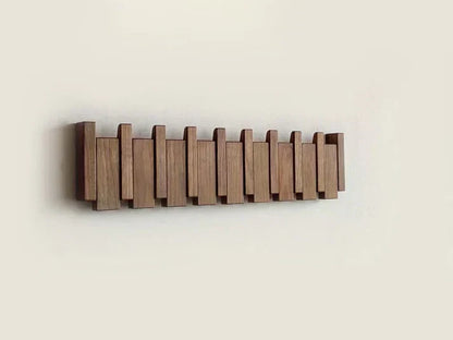 Wall-Mount Piano Key Coat Rack in Solid Wood for Entryway & Bedroom