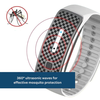Ultrasonic Insect Repellent Wristband – Rechargeable Bug Deterrent Band for Outdoor Activities, Travel & Camping