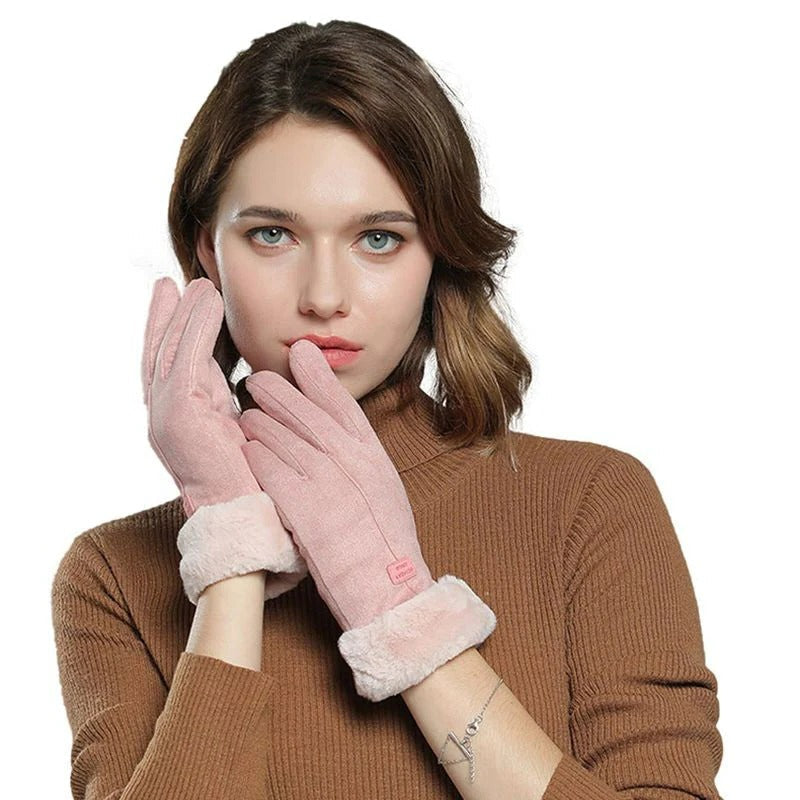 Insulated Windproof Gloves with Smart Fingertips for Women | Touch-Compatible Hand Warmers for Cold Weather Commutes Outdoor Activities Dail