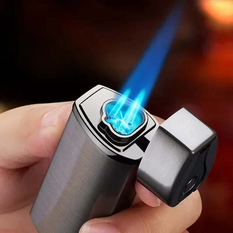 Outdoor Lighter Rechargeable with Triple Jet Flame, Torch Lighter Windproof, Electric Lighter for Candles and Grill