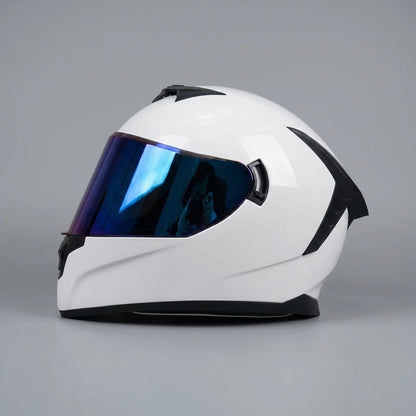 Série Racing | Casque de moto avec visière teintée bleue | Conception intégrale pour le confort et le style