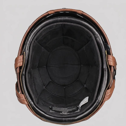 Retro Half Shell Motorcycle Helmet with Built-In Visor | Lightweight Design for Comfortable City Rides