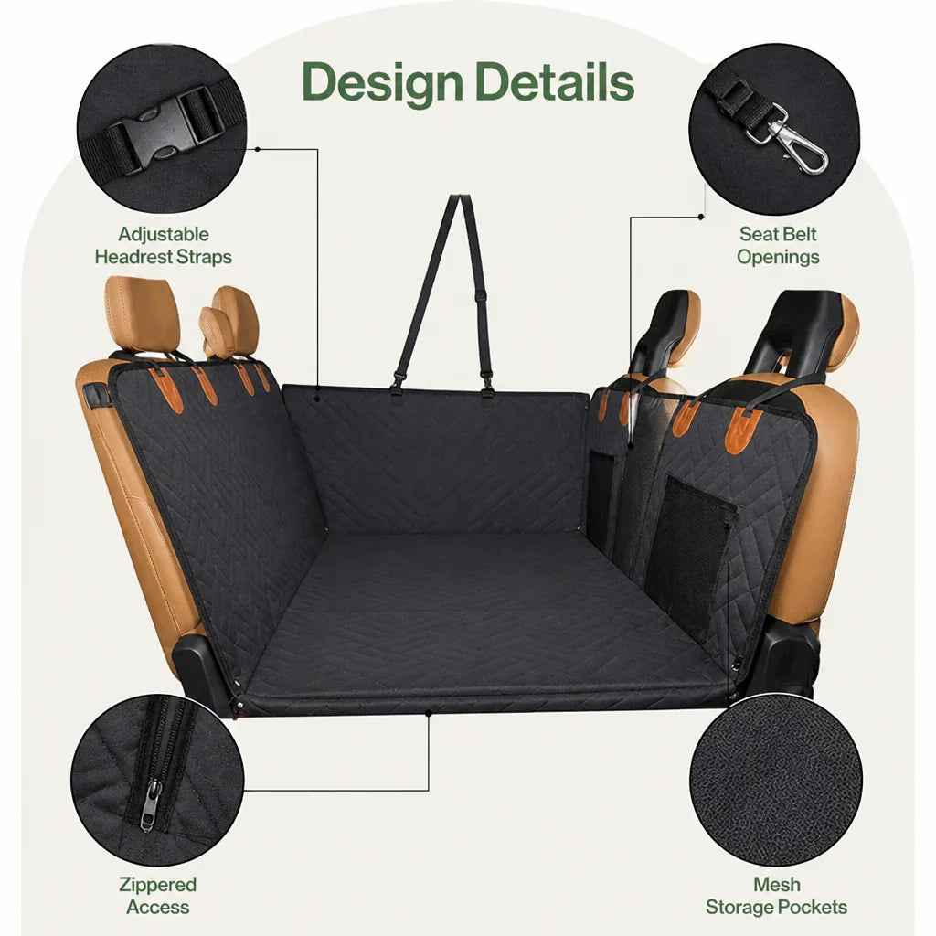 Ortekor Waterproof & Scratch-Proof Hammock Car Seat Cover (Removable)