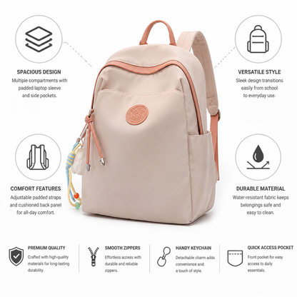 Water-Resistant Padded Laptop School Backpack
