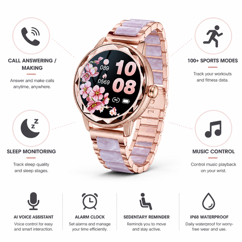 AI Voice & Call-Enabled Smartwatch (100+ Sports Modes)