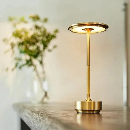 Rechargeable LED Table Lamp Touch Control 4 Brightness Levels Waterproof IP66 Metal Portable Battery Operated for Bedroom Living Room