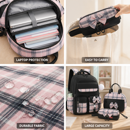 Large-Capacity Laptop & Tablet Backpack Set (3-Piece)