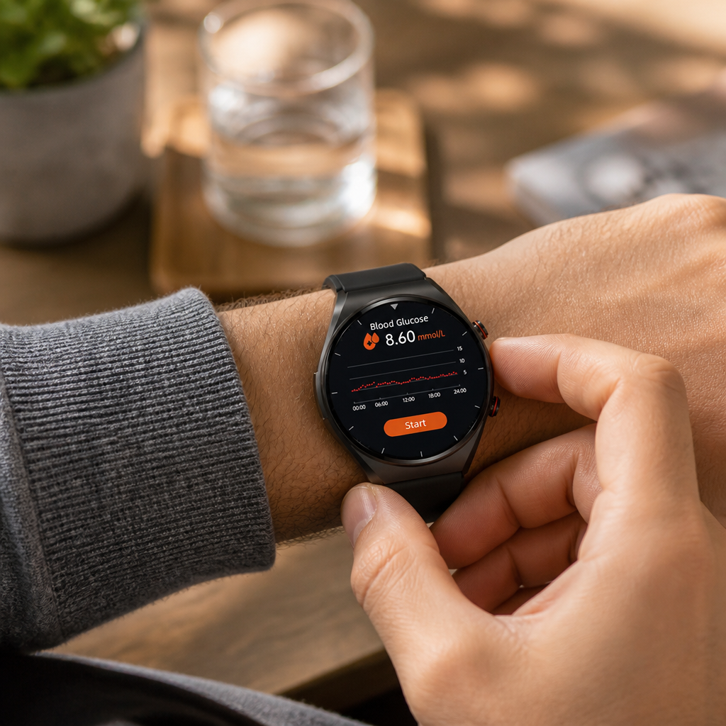 Montre intelligente de santé avec ECG, détection de la FA et autonomie de 15 jours sans mesure de la glycémie