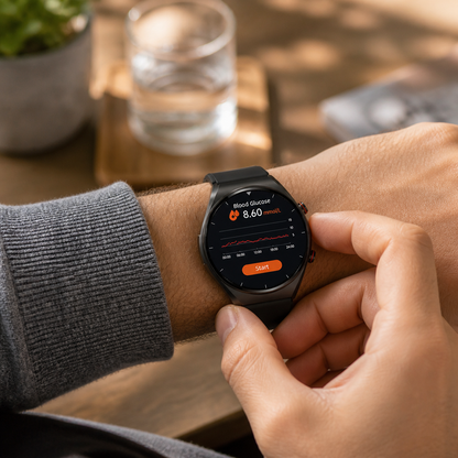 Montre intelligente de santé avec ECG, détection de la FA et autonomie de 15 jours sans mesure de la glycémie