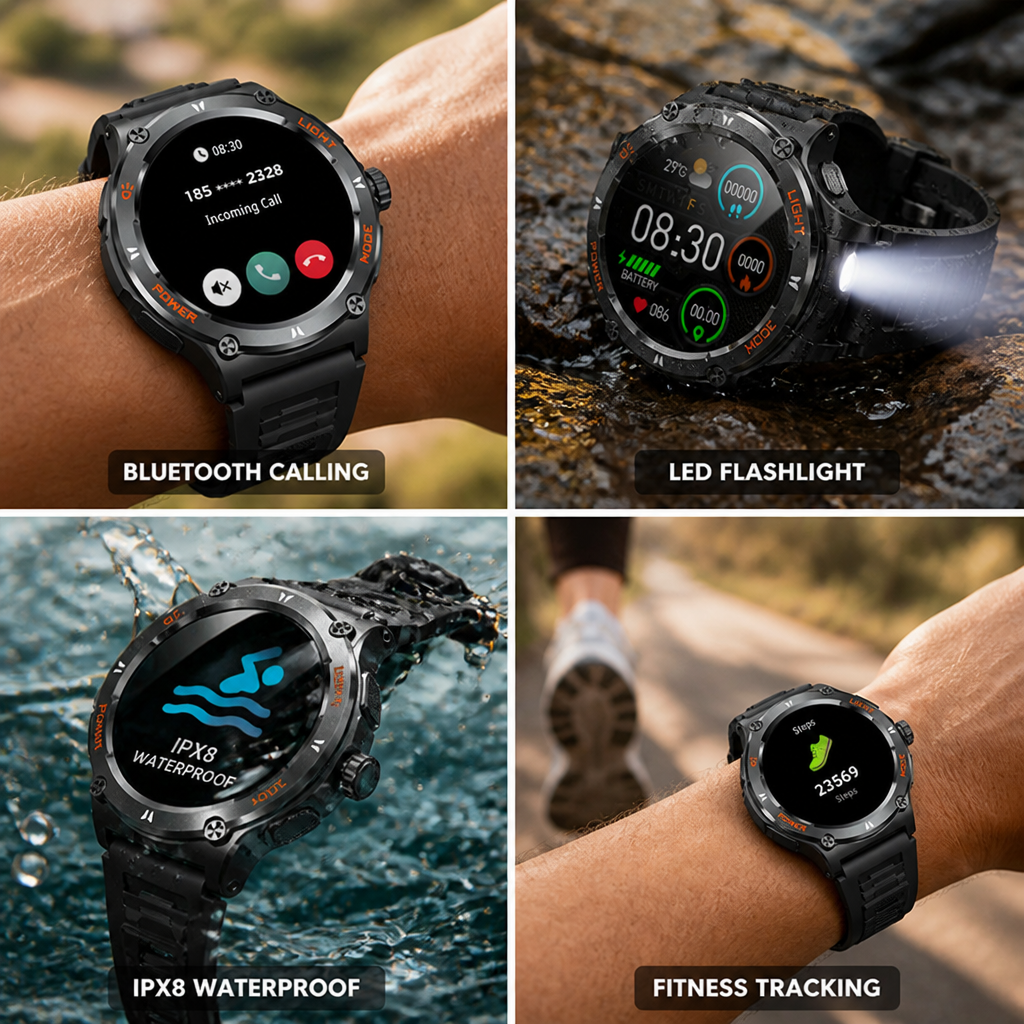 Montre connectée étanche tactile avec fonction appel