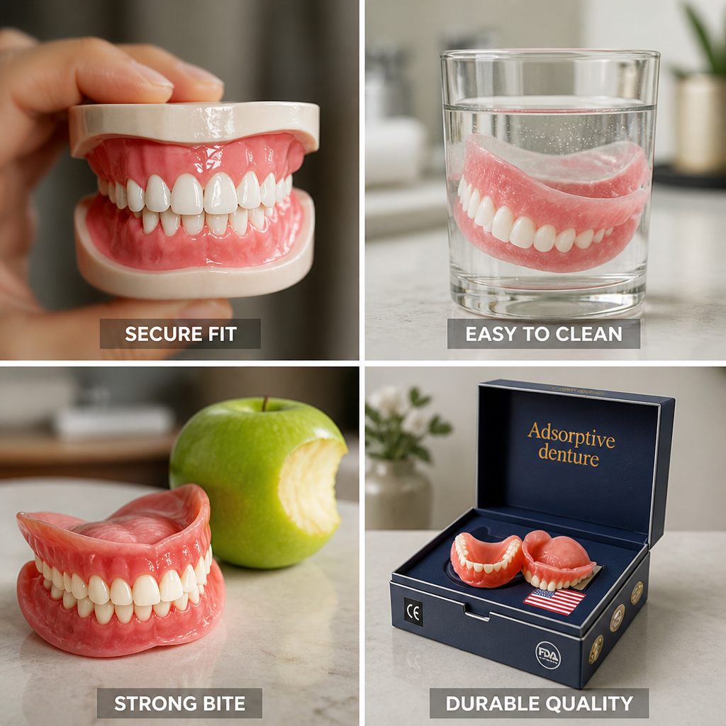 AI Bite-Mapped Custom-Fit Dentures (12-Hour Hold)