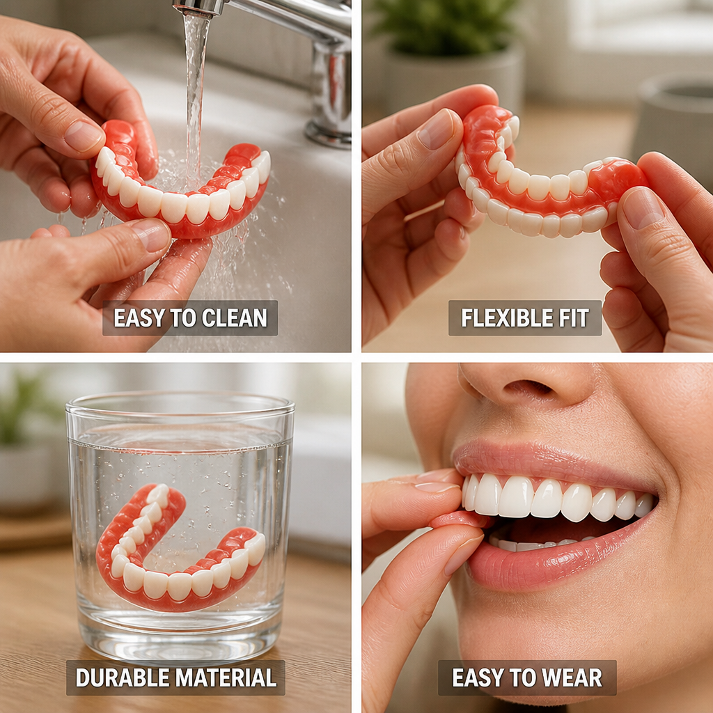 Flexible Fit & Easy-Install Denture Set (Upper & Lower)
