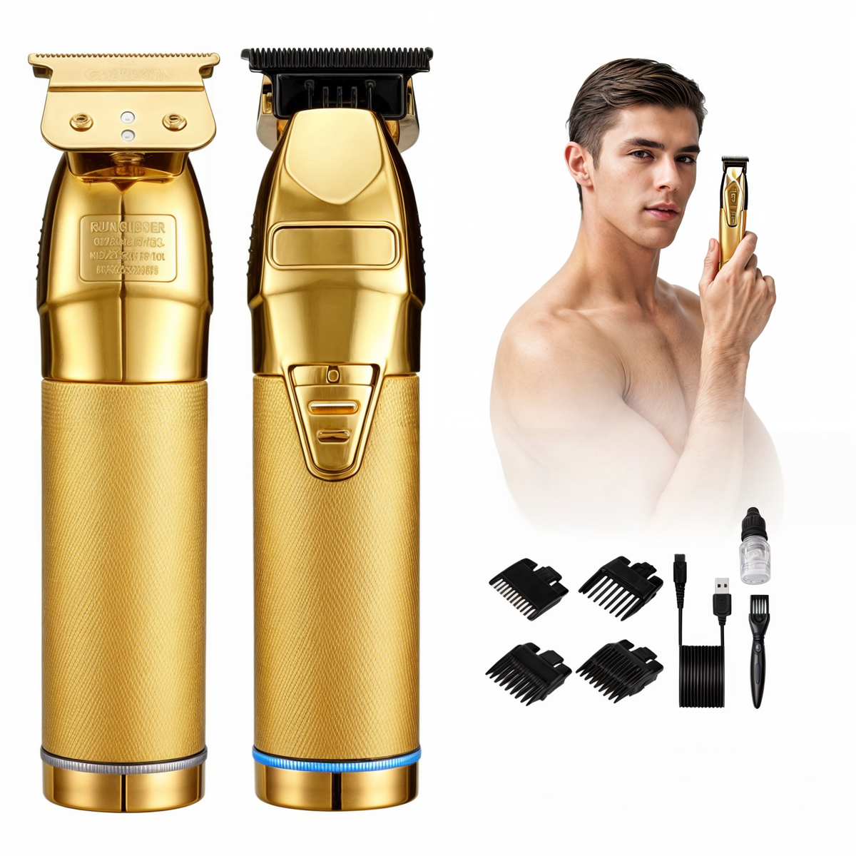 Tondeuse à cheveux professionnelle | Tondeuse ajustable pour hommes au design ergonomique | Entretien polyvalent pour tous types de cheveux