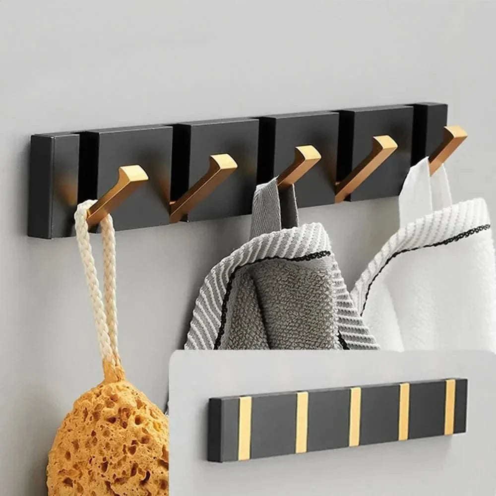 Flip-Up Aluminum Organizer Hanger for Entryway Bedroom Kitchen Closet Multi-Position Retractable Rack Mount System for Garments Linens Acces