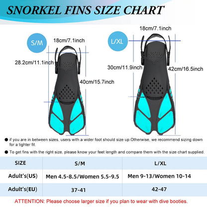 Full-Face Snorkel Mask with Fins & Dry-Top Tube – Wide-View Swim Gear for Ocean, Pool & Diving