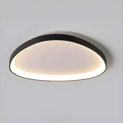 LED Flush Mount Light Fixture 35 in Iron Wave Design Dimmable for Bedroom Living Room Dining Hall Black White Modern Semi-Flush Ceiling Ligh