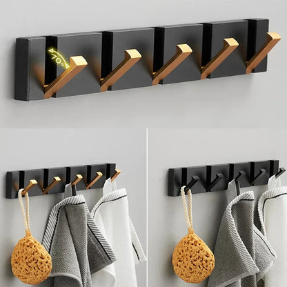 Space-Saving Folding Wall Hook | Stainless Steel Heavy Duty Coat Hook for Bathroom Towels, Bedroom Closet & Entryway | Modern Minimalist