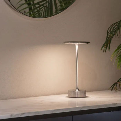Rechargeable LED Table Lamp Touch Control 4 Brightness Levels Waterproof IP66 Metal Portable Battery Operated for Bedroom Living Room