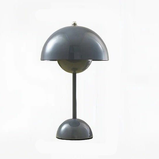 Lampe de table champignon en bois rustique