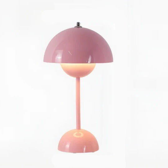 Lampe de table champignon en bois rustique