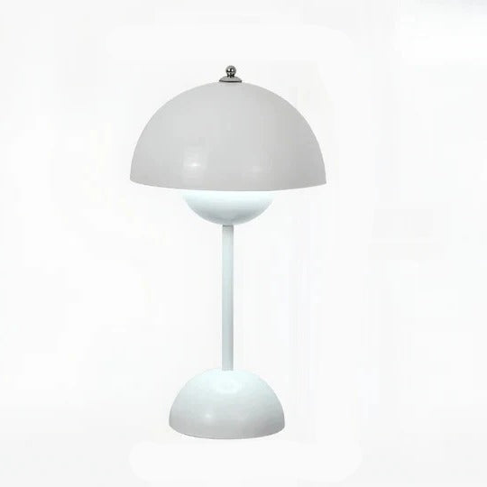 Lampe de table champignon en bois rustique