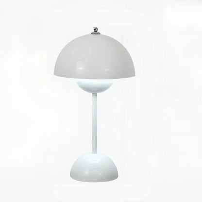 Lampe de table champignon en bois rustique