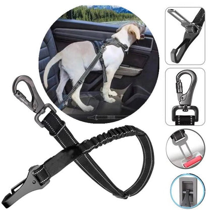 Harnais de voiture sécurisé pour animaux de compagnie avec sangle rembourrée et amortisseur