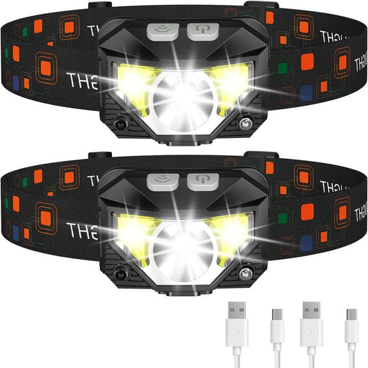 Bright LED Headlights with Motion Sensor, 2 Pack - Ortekor