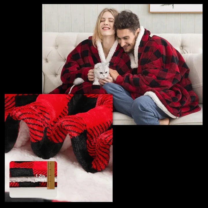 Sweat-couverture à capuche douillet pour adulte