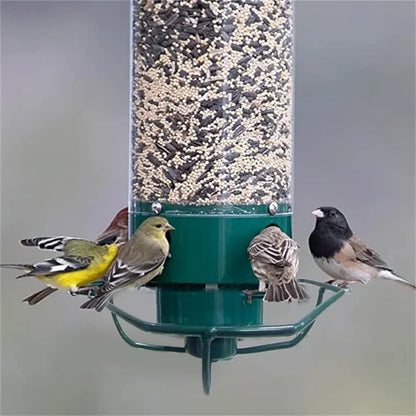Mangeoire à oiseaux sauvage avec tube en plastique transparent