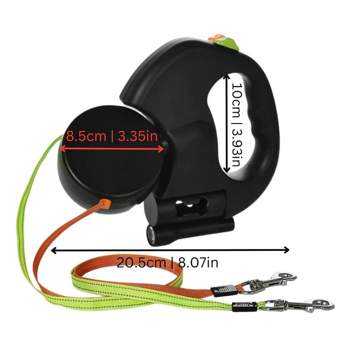 Laisse double clignotante à LED pour chien