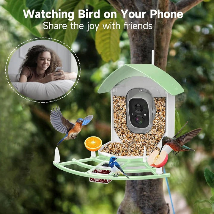 Mangeoire intelligente pour oiseaux avec caméra Wi-Fi