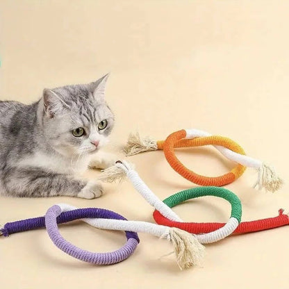 Ensemble de jouets amusants pour chat avec balles froissées et corde