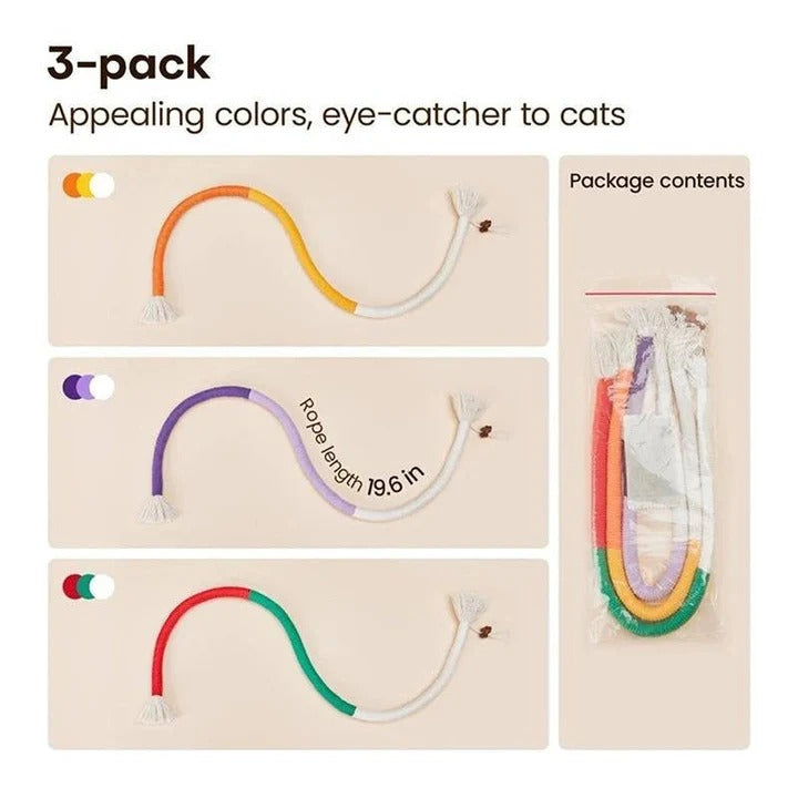 Ensemble de jouets amusants pour chat avec balles froissées et corde