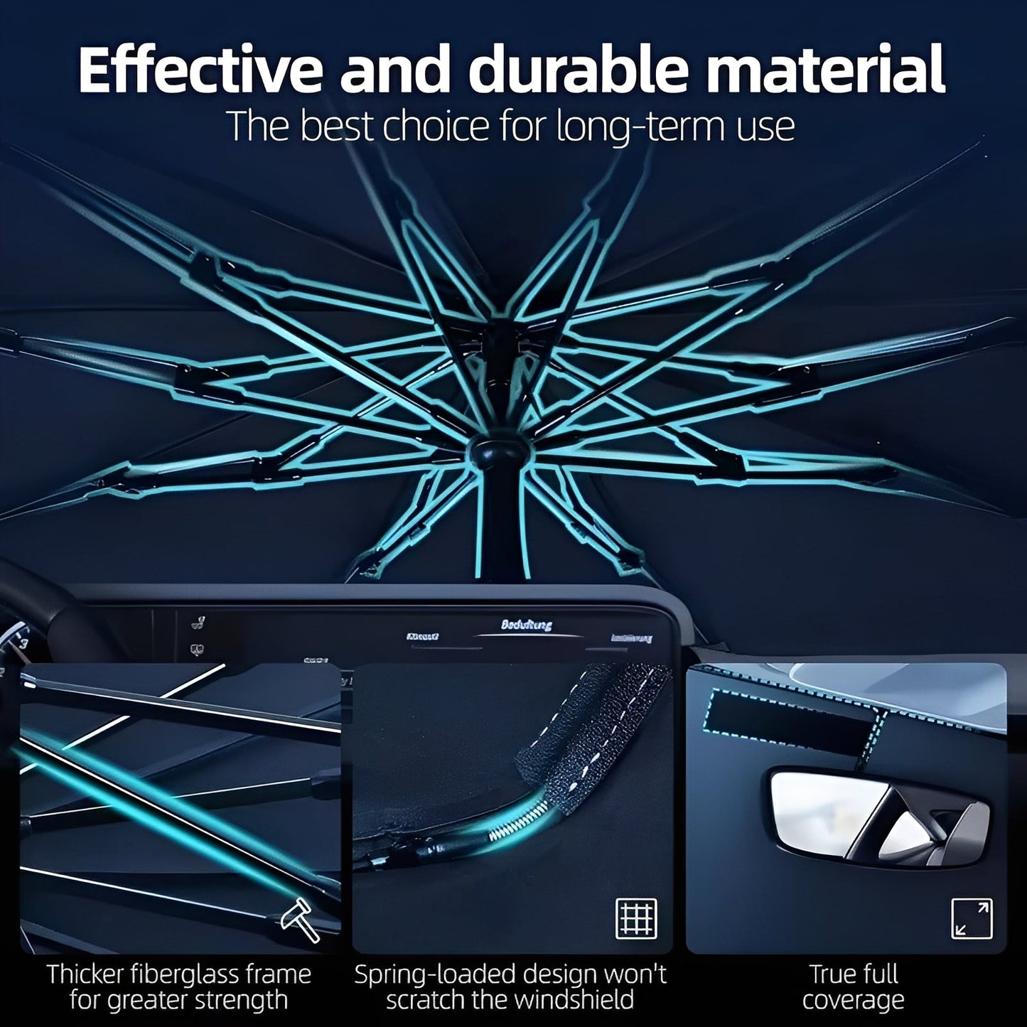 Pare-soleil de voiture portable avec pliage compact