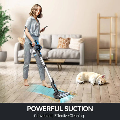 Aspirateur sans fil rechargeable pour la maison avec suceur plat à LED