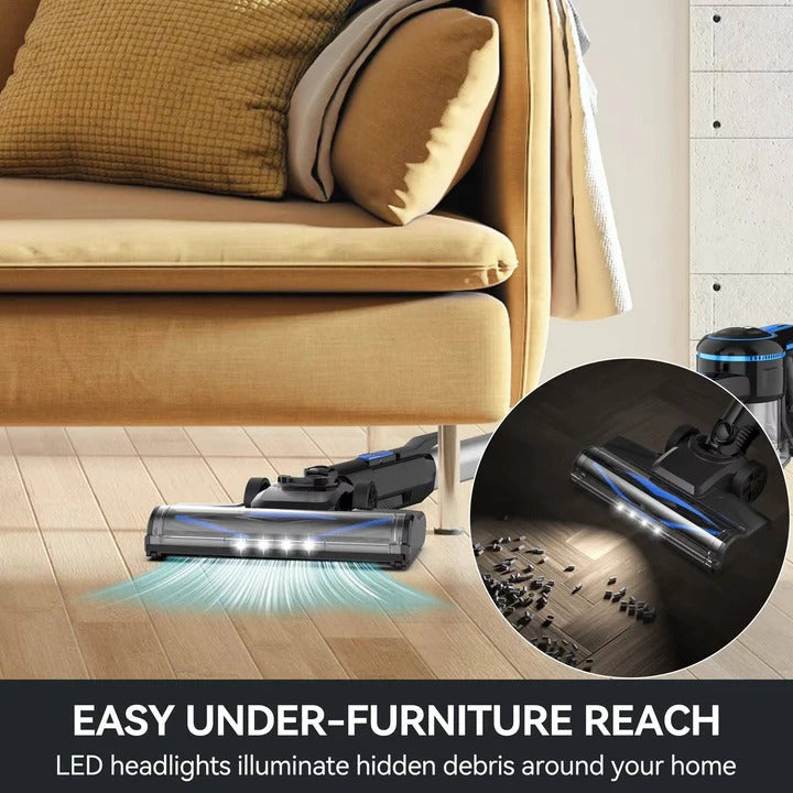 Aspirateur sans fil rechargeable pour la maison avec suceur plat à LED