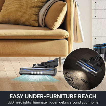 Aspirateur sans fil rechargeable pour la maison avec suceur plat à LED
