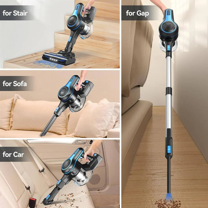 Aspirateur sans fil rechargeable pour la maison avec suceur plat à LED