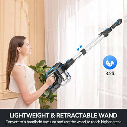 Aspirateur sans fil rechargeable pour la maison avec suceur plat à LED