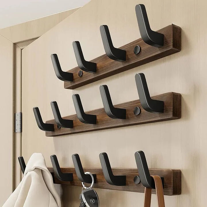 Porte-manteau mural rustique en bois