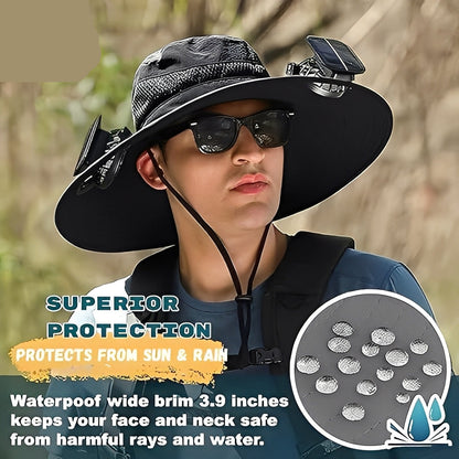 Chapeau de soleil rafraîchissant avec ventilateurs USB et maille respirante