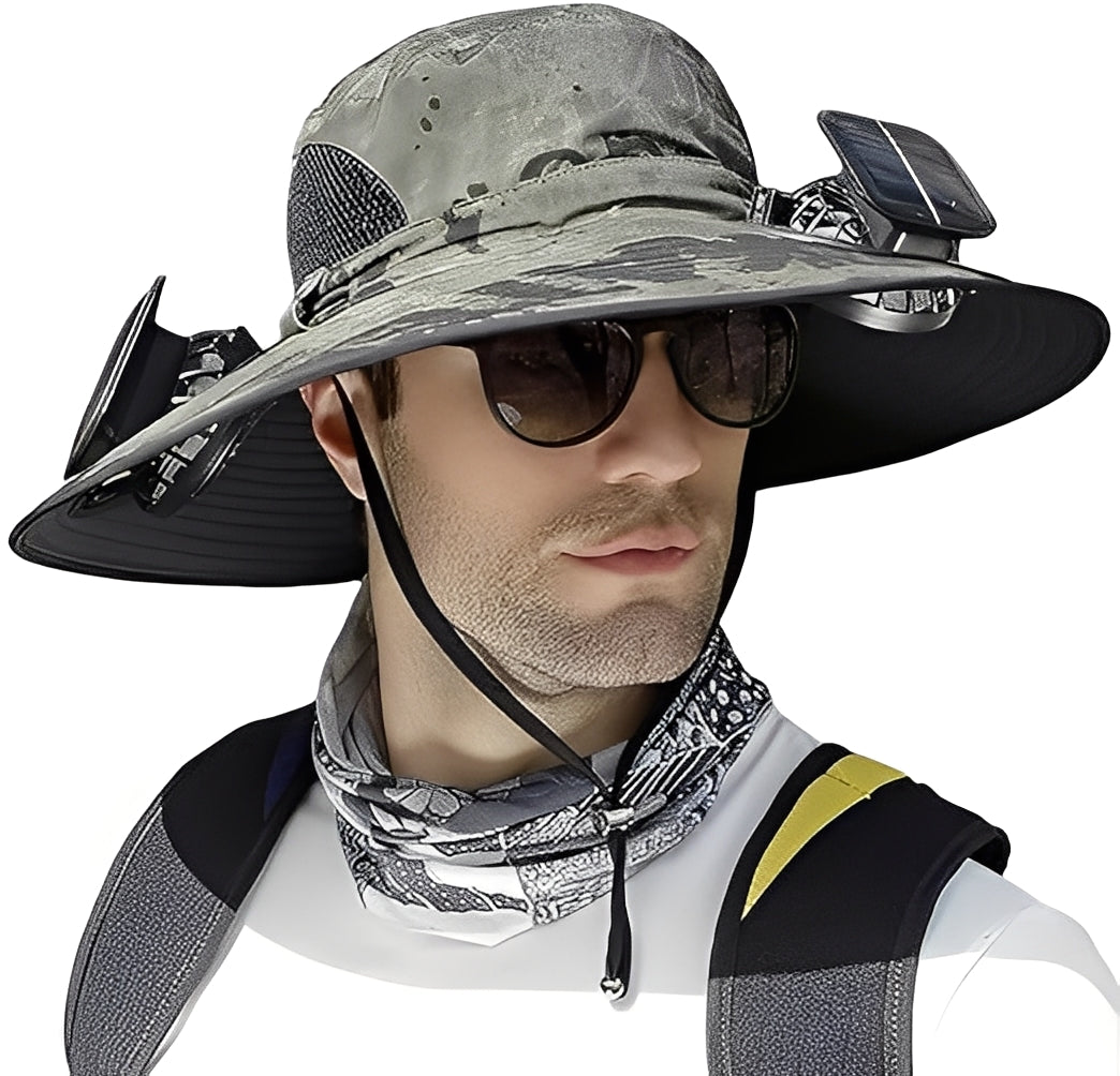 Chapeau de soleil rafraîchissant avec ventilateurs USB et maille respirante