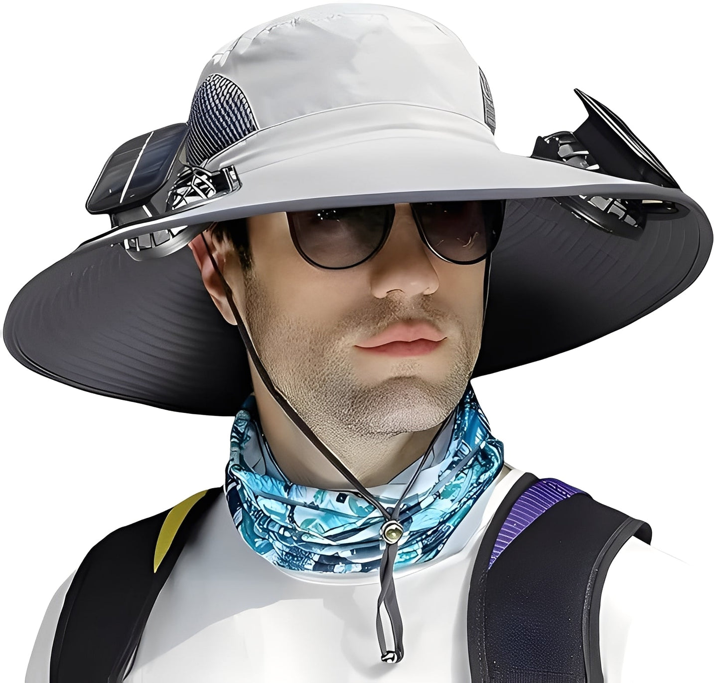 Chapeau de soleil rafraîchissant avec ventilateurs USB et maille respirante