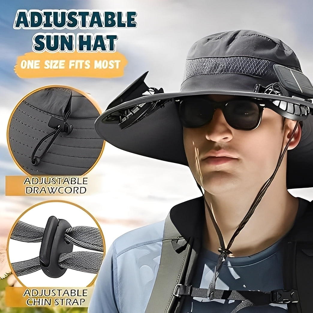 Chapeau de soleil rafraîchissant avec ventilateurs USB et maille respirante