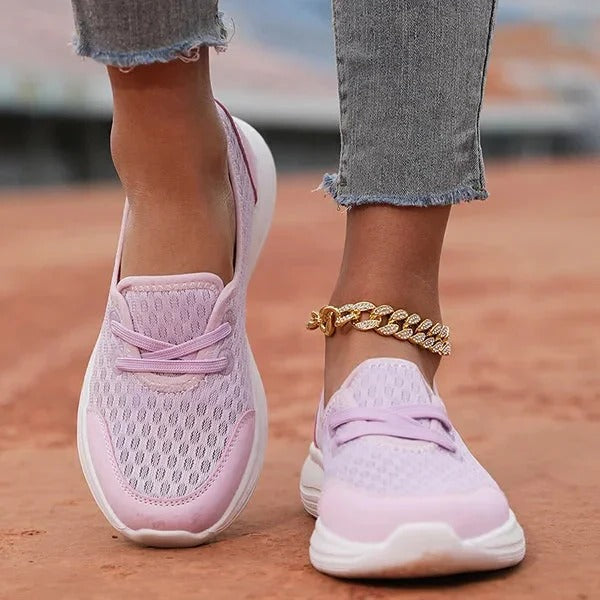 Baskets compensées respirantes pour femme