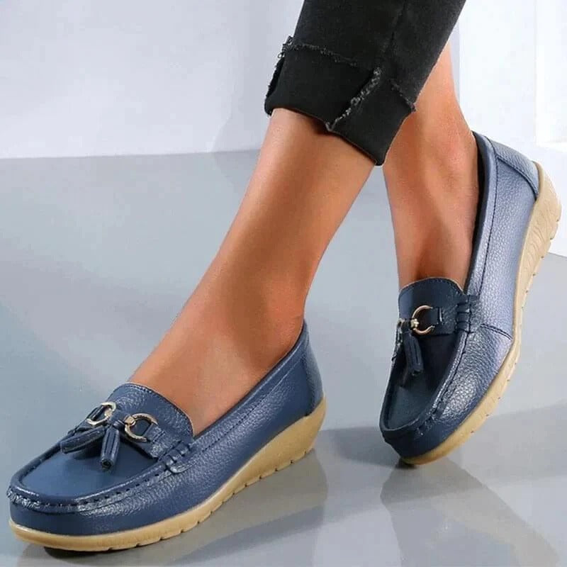 Chaussures à enfiler en cuir confortables pour femme