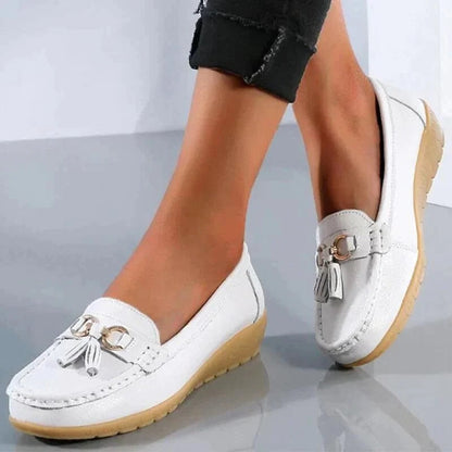Chaussures à enfiler en cuir confortables pour femme